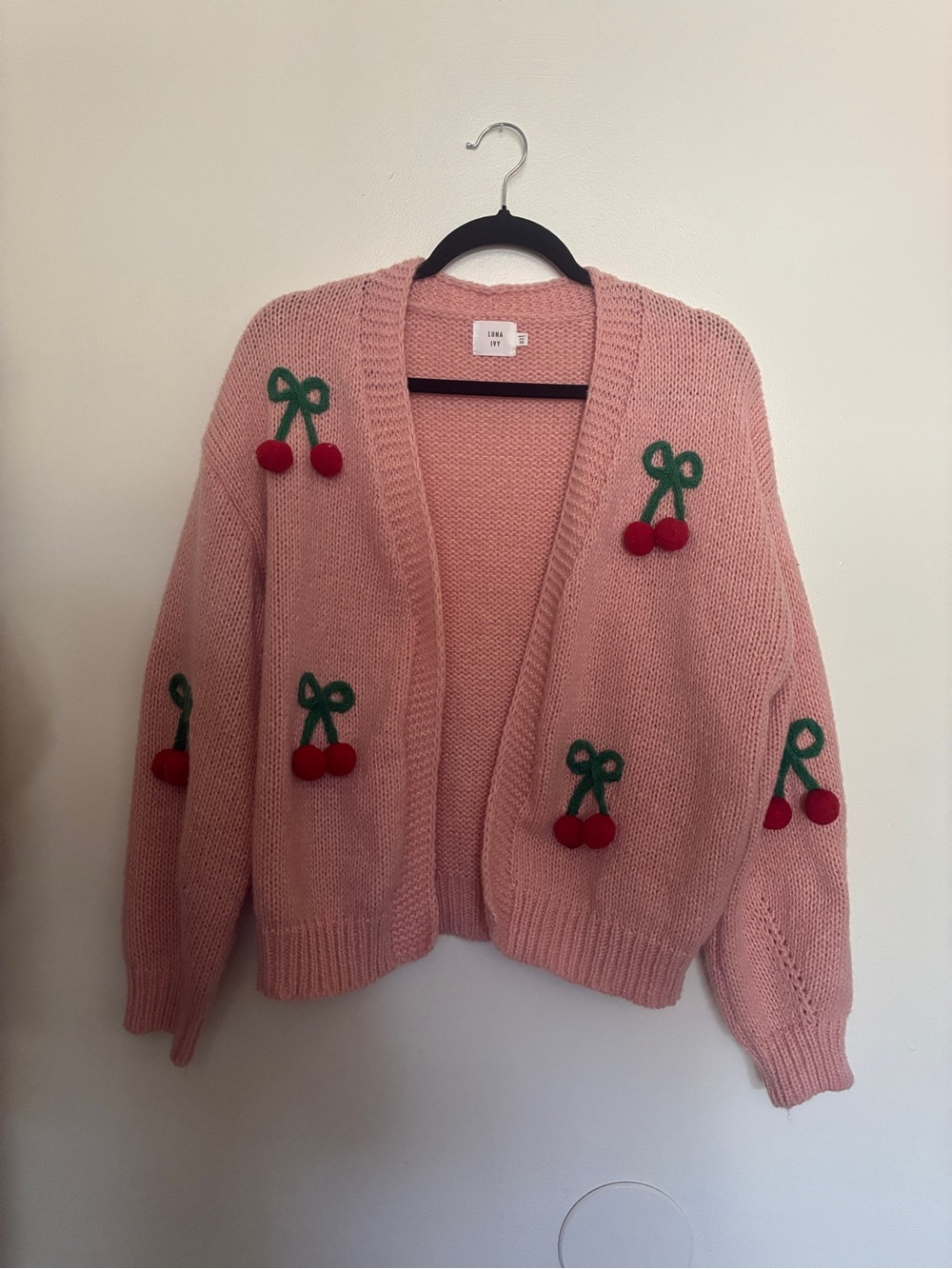 Cherry Pink Knit Cardigan